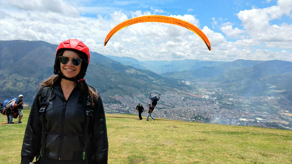 Experiencia de vuelo, clientes disfrutando el servicio en tándem